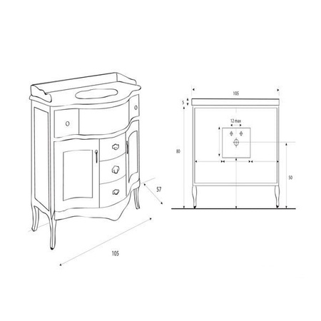 Столешница Cezares Rubino Classico RU03.M1