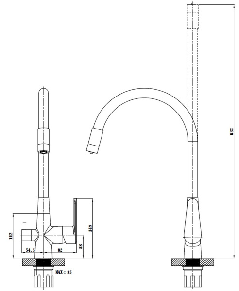 Смеситель для кухни ESKO Coral CL 03 B