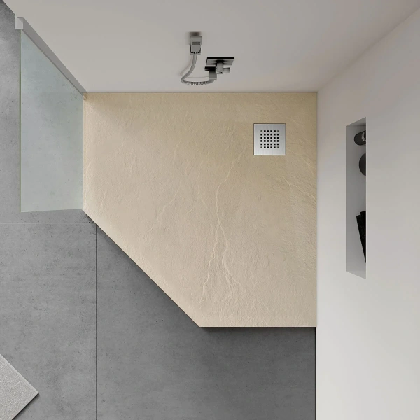 Душевой поддон из искусственного камня (90х90) Vincea VST-4SP9090C бежевый