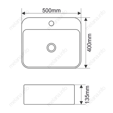 Раковина накладная (50х40) Melana A422B-803