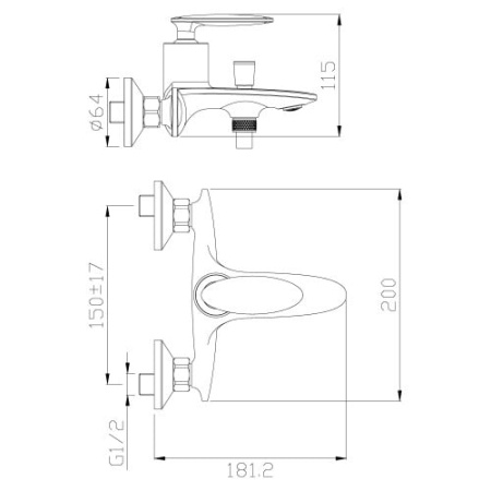 Смеситель для душа Rossinka RS30 (RS30-31)