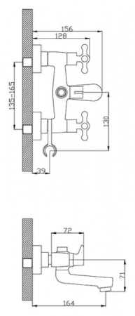 Смеситель для ванны Rossinka G (G02-83)