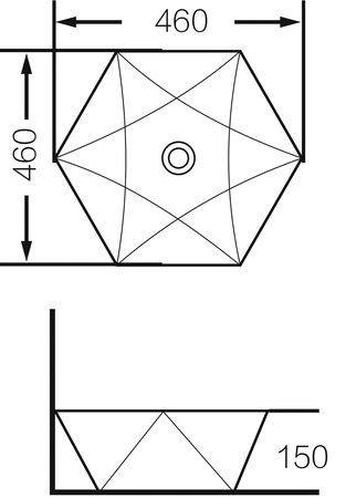 Раковина накладная (46х46) Grossman  GR-3029, белый