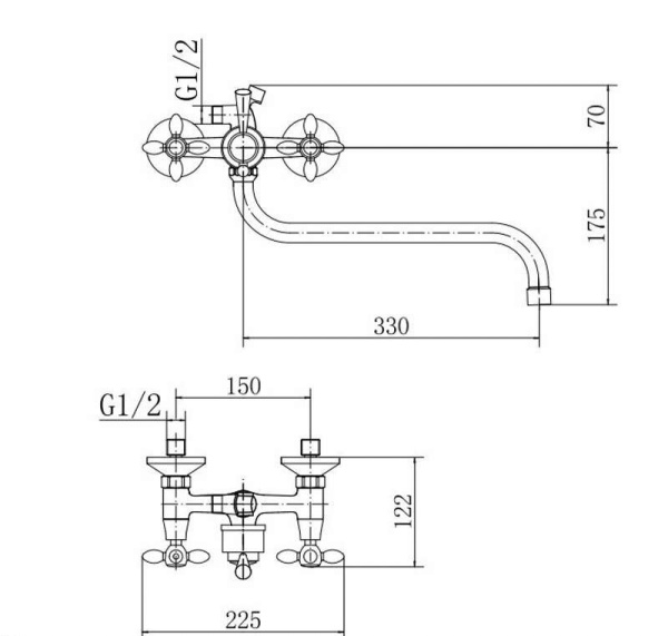 Смеситель для ванны FASHUN  A2227
