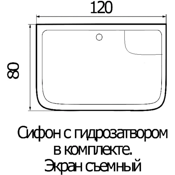 Акриловый душевой поддон (120х80) Wemor 10000002325 универсальная