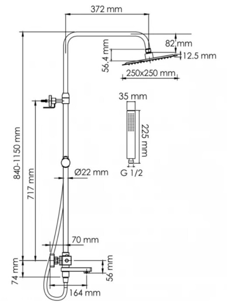 Душевая система WasserKraft BK29901BM Душевая система WasserKraft BK29901BM
