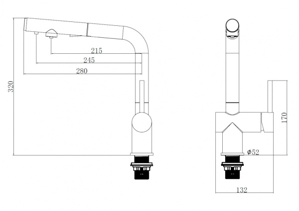 Смеситель для кухни EMAR ЕС - 7019 Chrome