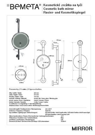 Косметическое зеркало Bemeta 116501682