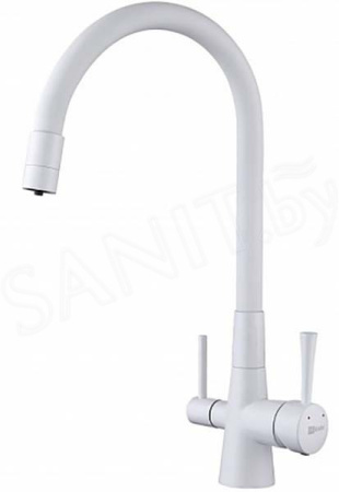 Смеситель для кухни Lemark Comfort с подключением к фильтру с питьевой водой (LM3075C-White)