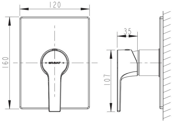 Смеситель встраиваемый для душа Bravat Prolate PB85179C-A