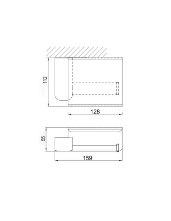 Бумагодержатель с полкой RUSH Thira TR36111B