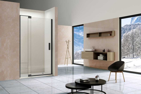 Душевая дверь Vincea Extra VDP-1E1011CLB, (110х200) черный, стекло прозрачное