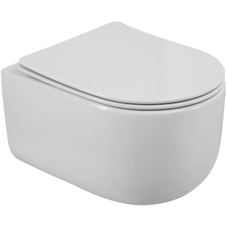 Унитаз подвесной BelBagno Soft BB084CH-TOR/SC безободковый, торнадо, с сиденьем микролифт