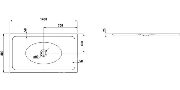 Душевой поддон Laufen Indura 2.1507.6.757.040.1