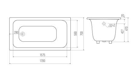 Чугунная ванна Goldman Comfort (170x70) CF17070
