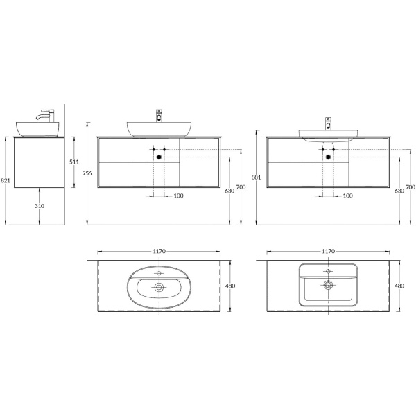 Тумба под раковину Kerama Marazzi Plaza Modern PLB.M.120.3\OAK.O