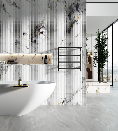 Полотенцесушитель электрический с полкой WONZON & WOGHAND BONN, черный матовый WW-AL402-MB