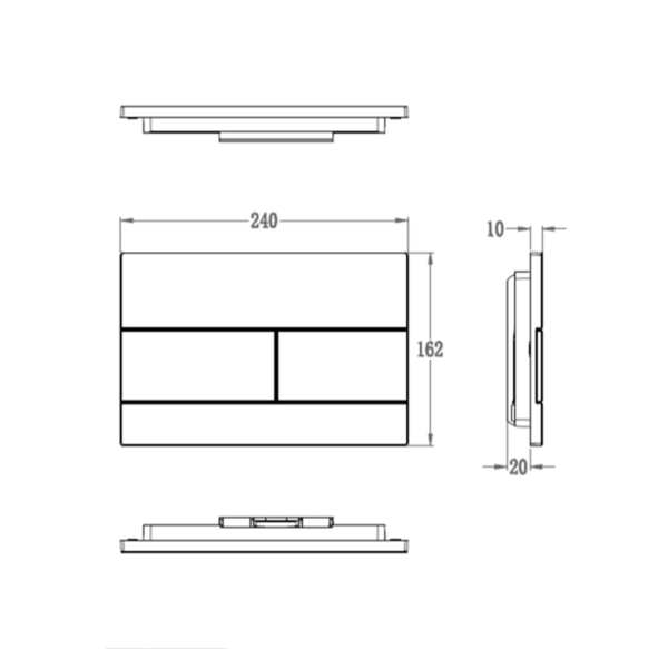 Кнопка смыва для инсталляции механическая WONZON & WOGHAND, хром WW-IB235-CR