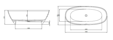 Ванна из материала Stonex Roca Ariana (165х75) 248470000