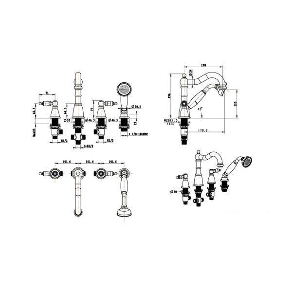 Смеситель для ванны Boheme Cromo 396