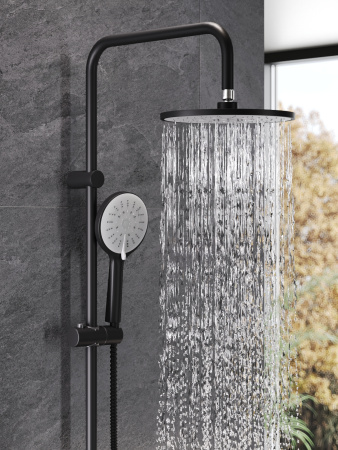 Душевая система Agger Gorgeous A0293544 смеситель с изливом, черный