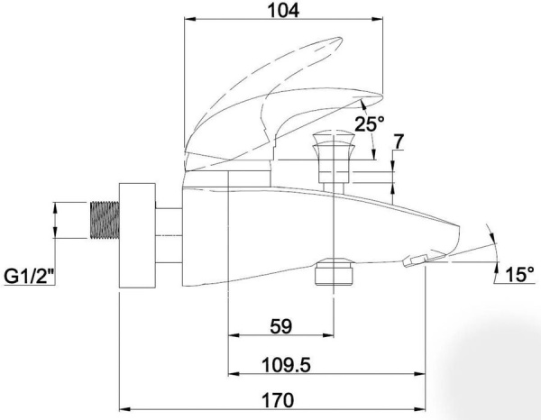 Смеситель для ванны с душем KAISER Safira (15022)