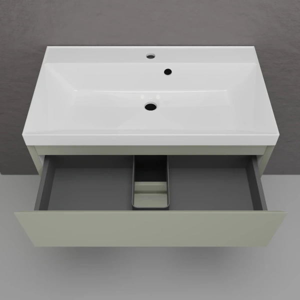 Тумба подвесная без раковины 80 см Style Line Манхэттен ЛС-00002361 оливковый матовый