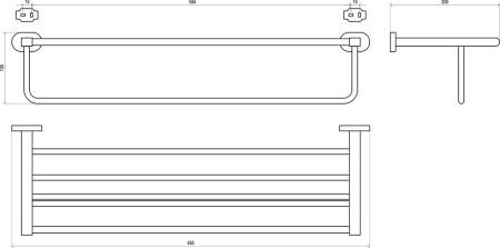 Полка с полотенцедержателем Ravak Chrome CR 330 X07P194