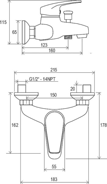 Смеситель для ванны Ravak Neo NO 022.00/150 X070017