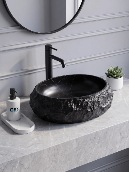 Раковина накладная (48х38) Gid 630-bs черный