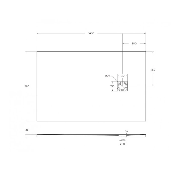 Поддон из искусственного мрамора BelBagno TRAY-MR-UNO-AH-140/90-35-W-CR Поддон из искусственного мрамора BelBagno TRAY-MR-UNO-AH-140/90-35-W-CR
