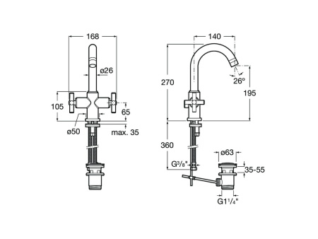 Смеситель для раковины Roca Loft 5A3043C00