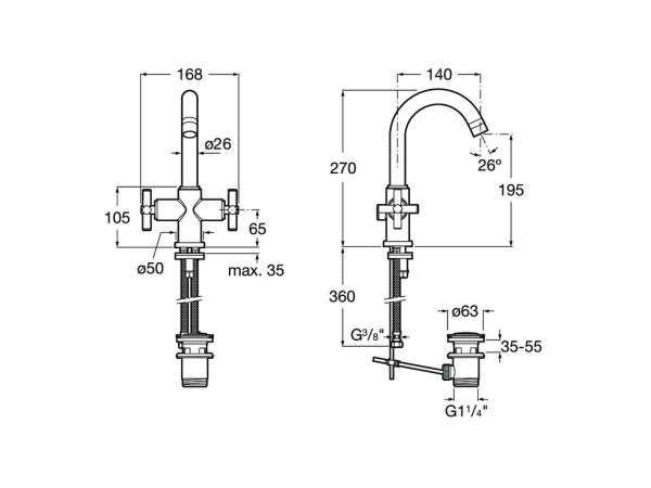 Смеситель для раковины Roca Loft 5A3043C00