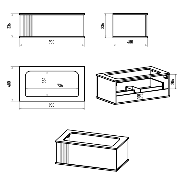 Тумба под раковину Brevita Savoy 90 SAV-09090-0301Я без раковины