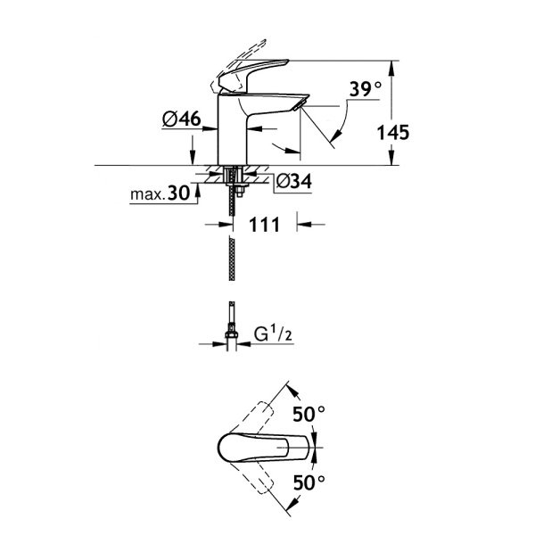 Смеситель для раковины AQUAme Prato AQMP6110 Смеситель для раковины AQUAme Prato AQMP6110