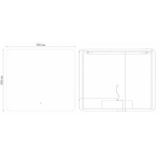 Зеркало (90х80) Grossman ELEGANS-норма 179080 LED с сенсорным выключателем и подогревом