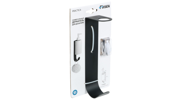 Держатель для дозатора с крючком, черный, Fixsen Practica FX-800A