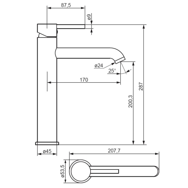 Смеситель для раковины Damixa Scandinavian Pure 360250300