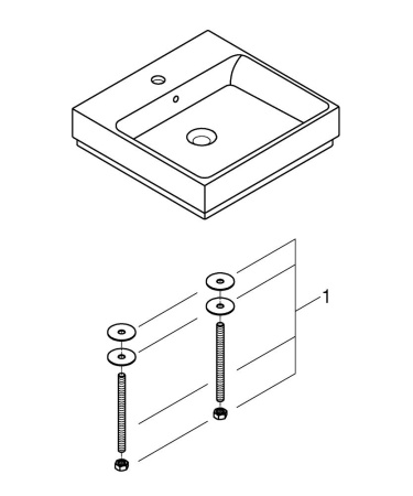 Раковина накладная (50x49) Grohe Cube Ceramic 39478 00H (3947800H)