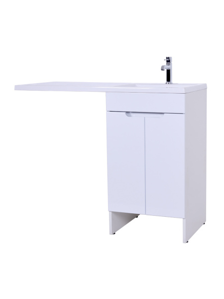 Тумба напольная с правой раковиной под стиральную машину Orange Kandy OPKD-120TUW+RAR белый