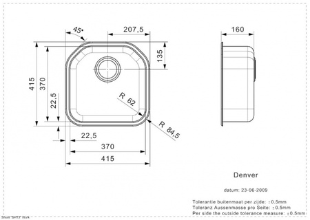 Мойка кухонная Reginox Denver R 415х415 Lux 37975