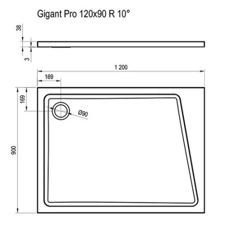 Душевой поддон Ravak Gigant Pro 120x90 XA05G70101P