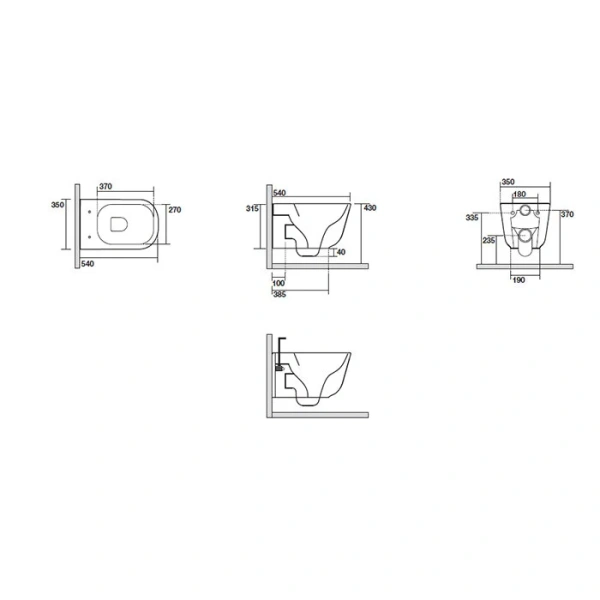 Унитаз подвесной безободковый Kerasan Tribeca 511489 без сиденья, серый матовый