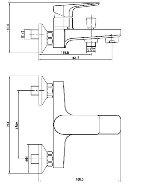 Смеситель для ванны Cersanit VERO 63061