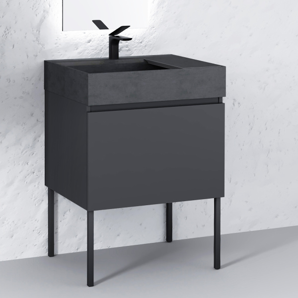 Тумба RAVAL Facet 60 подвесная Антрацит Fac.01.60/P/A/RL
