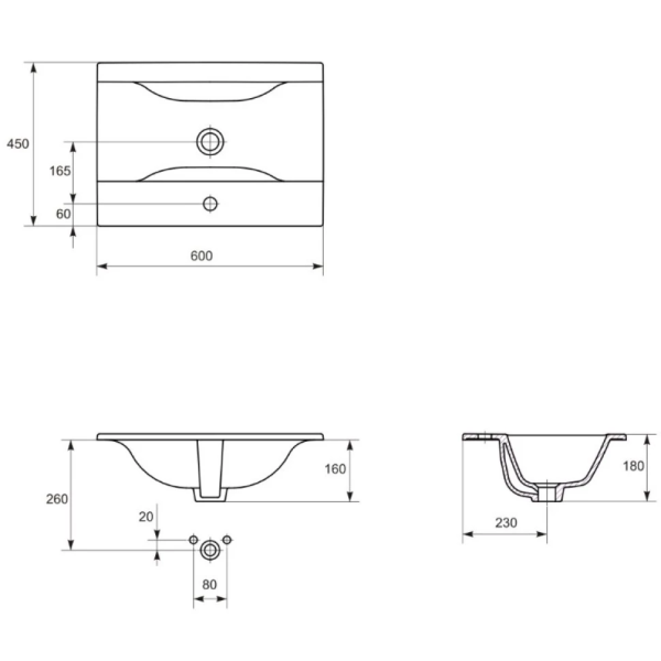 Раковина подвесная Cersanit ONTARIO 60 S-UM-On60/1