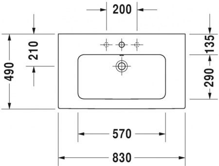 Раковина мебельная Duravit ME by Starck 23368300601 (83 см)