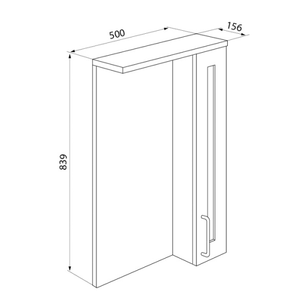 Шкаф-зеркало, IDDIS SEN5000i99, белый/дерево