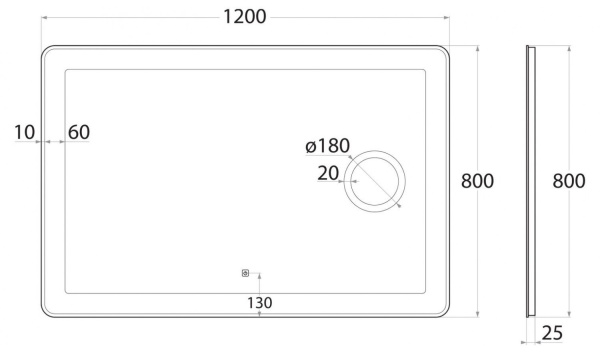 Зеркало с подсветкой Art&Max LATINA AM-Lat-1200-800-DS-F-X3