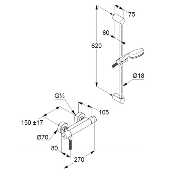 Душевой комплект Kludi Logo 6857505-00 Душевой комплект Kludi Logo 6857505-00